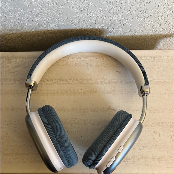 Blue and White Over-Ear Headphones